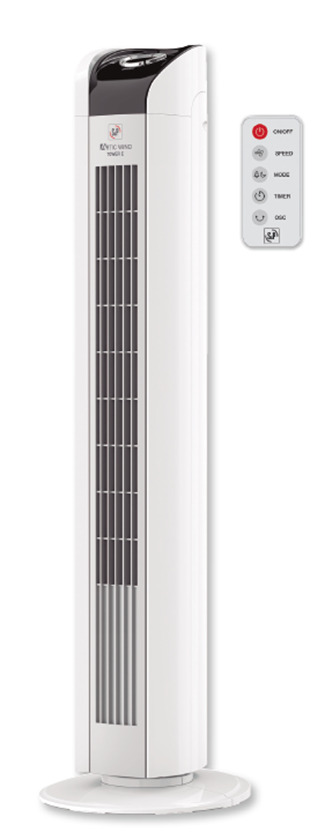 Ventilador de torre SP ARTIC WIND TOWER E, 45W, 81,cm, con mando a distancia, blanco